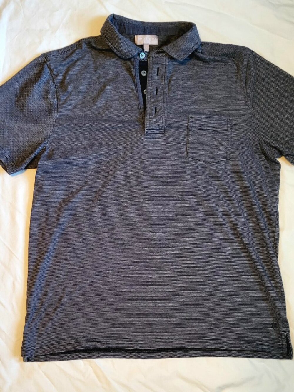 Hickey Freeman Polo Shirt Men's Large Gray Short Sleeve Preppy Classic City
